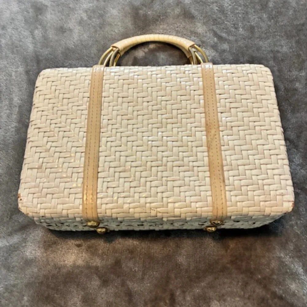 RODO Italy Vintage Woven Straw Basket Handbag - RARE - Picture 2 of 7